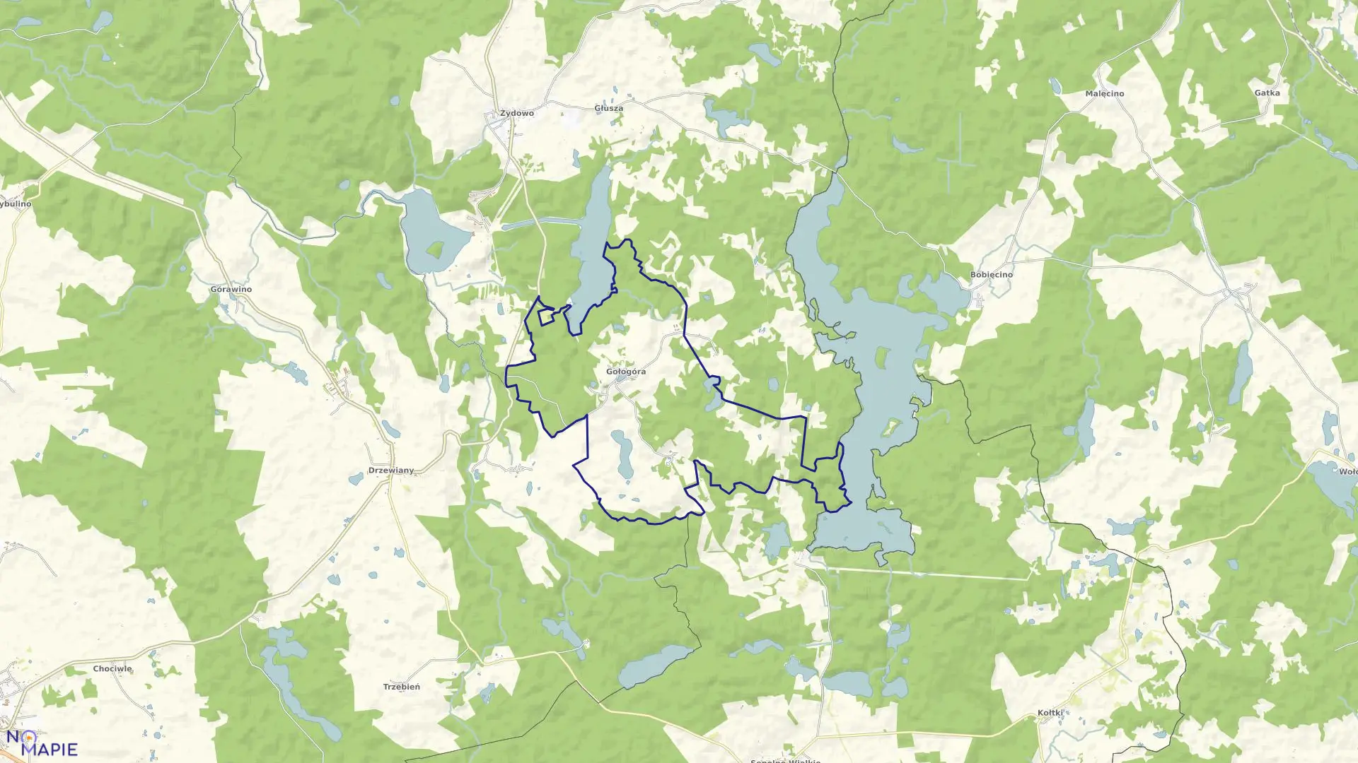 Mapa obrębu Gołogóra w gminie Polanów