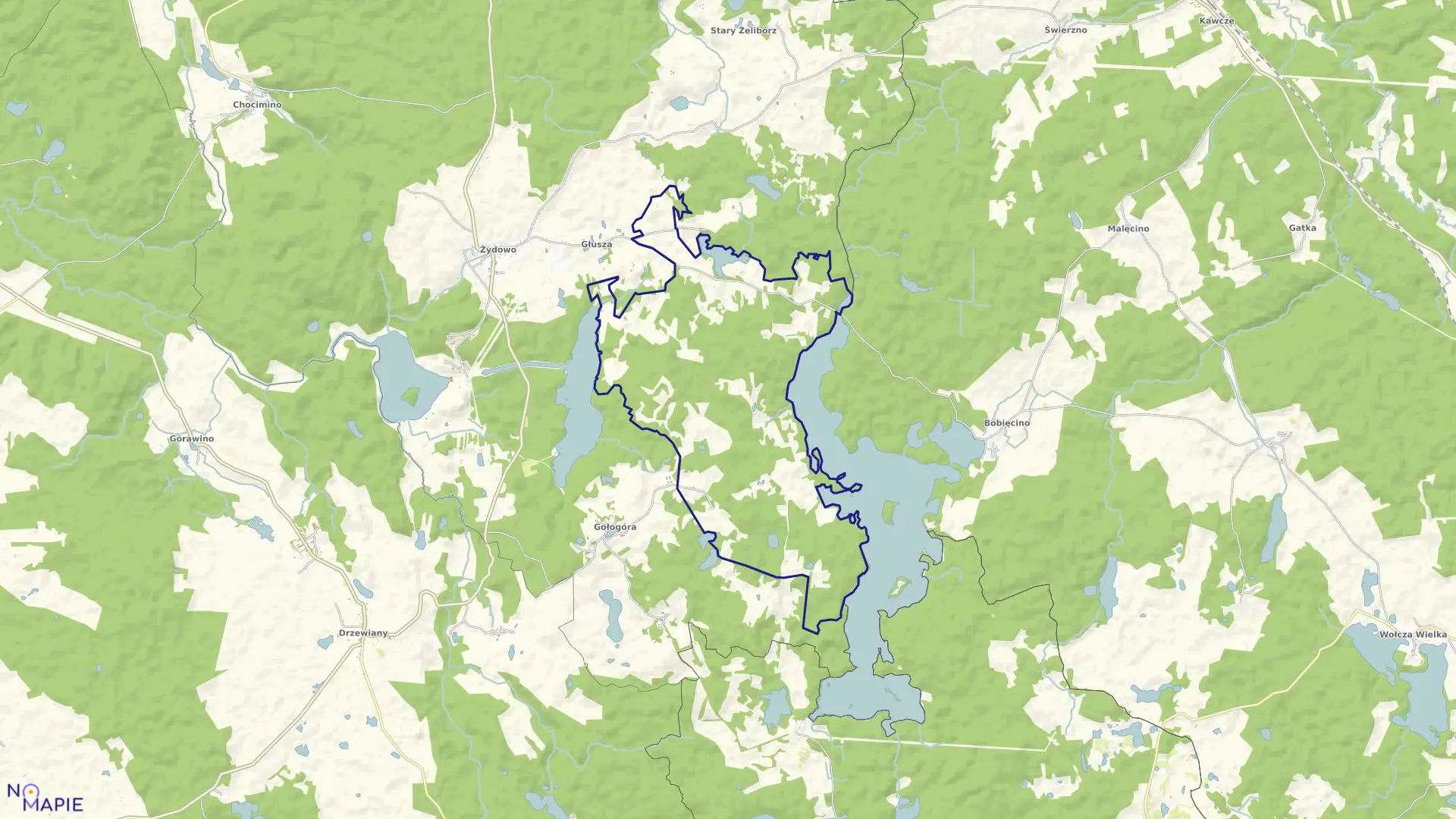 Mapa obrębu Gostkowo w gminie Polanów