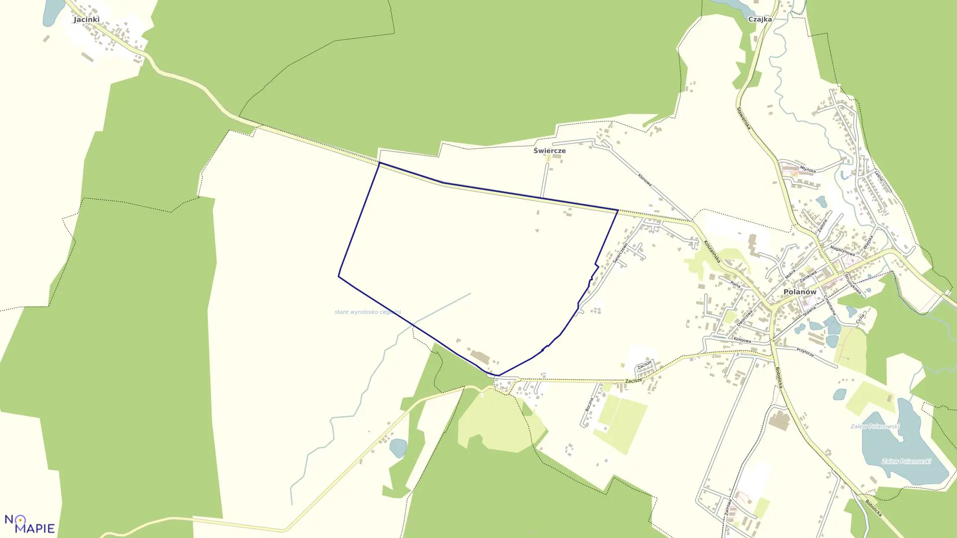 Mapa obrębu Polanów 3 w gminie Polanów