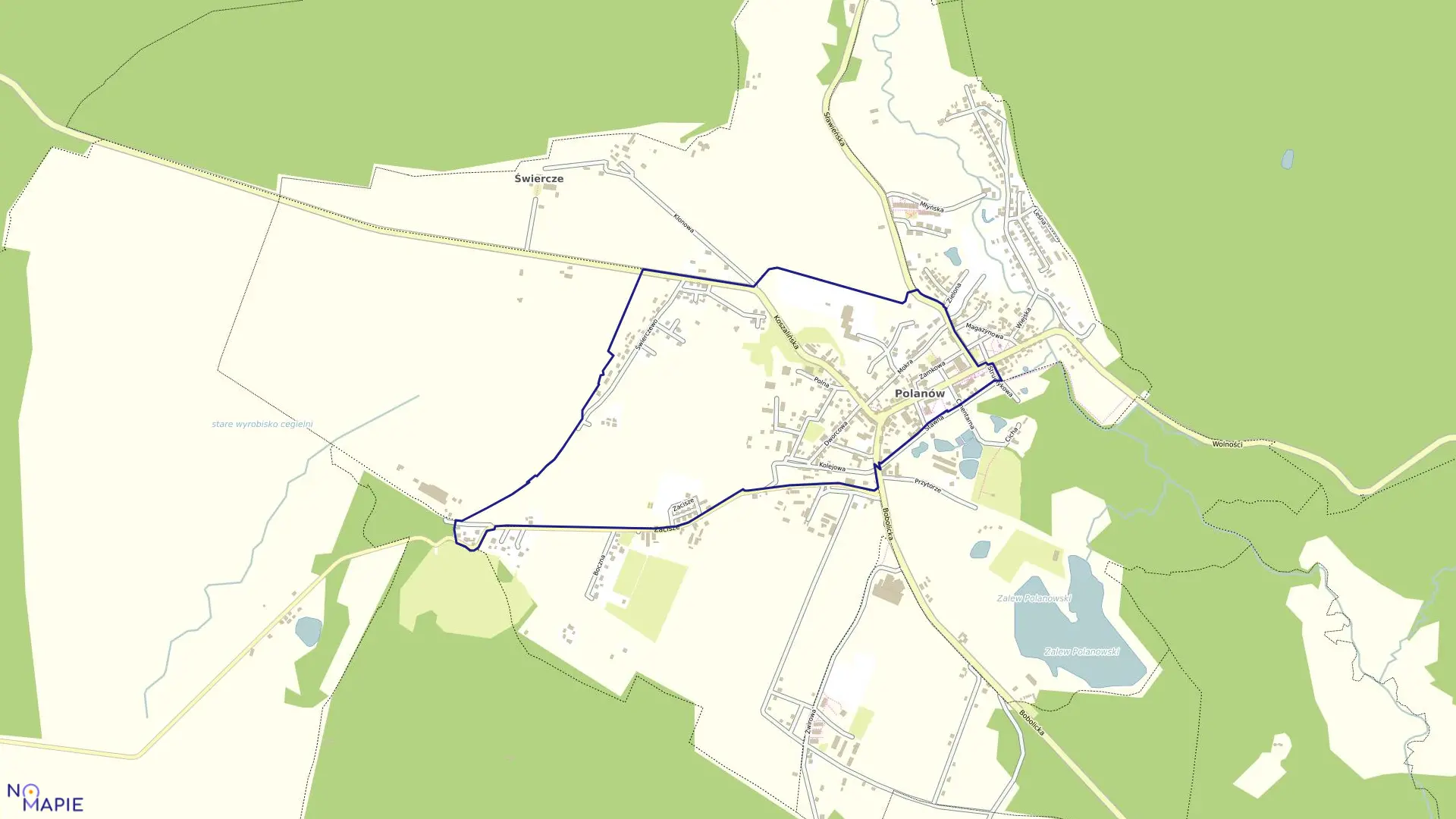 Mapa obrębu Polanów 4 w gminie Polanów