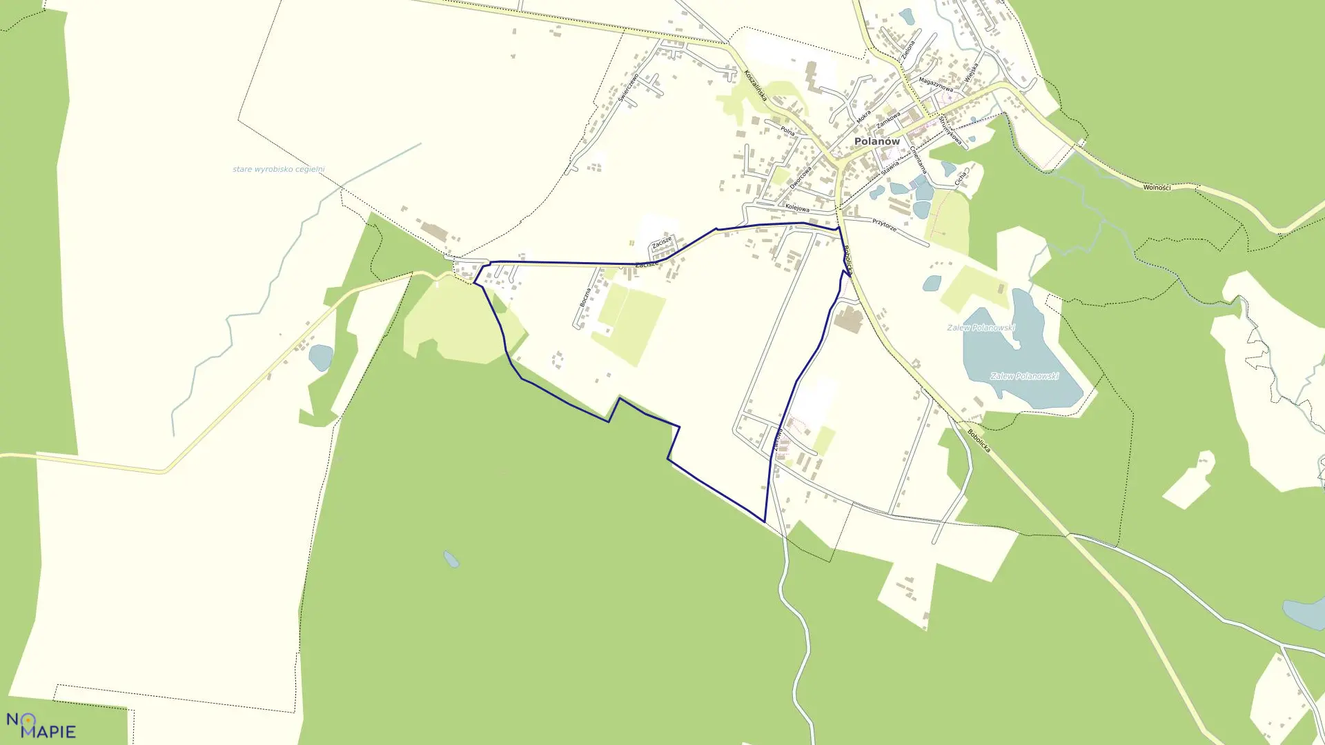 Mapa obrębu Polanów 5 w gminie Polanów