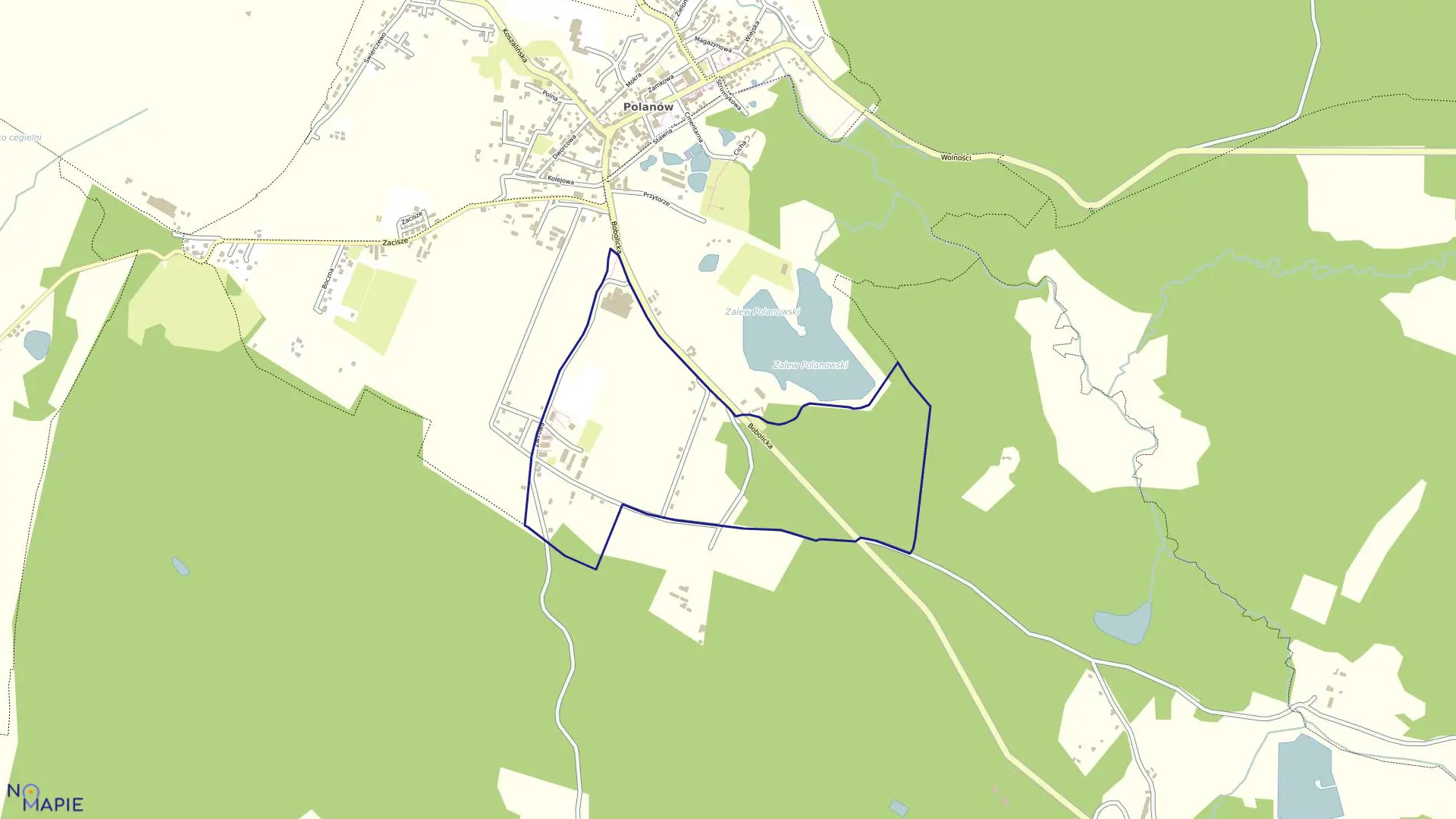 Mapa obrębu Polanów 7 w gminie Polanów